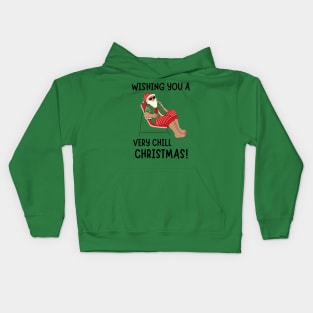 Wishing You a Very Chill Christmas! Black Kids Hoodie